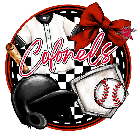 Colonels Circle Baseball Frame-Red