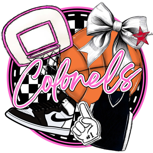 Colonels Circle Basketball Frame-Baby Pink