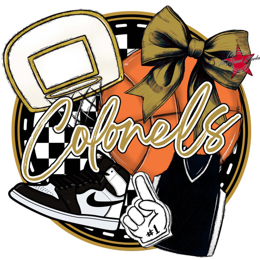 Colonels Circle Basketball Frame-Gold