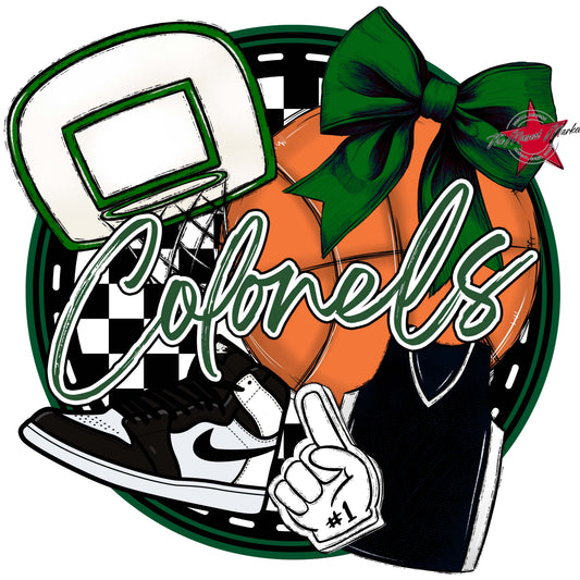 Colonels Circle Basketball Frame-Green
