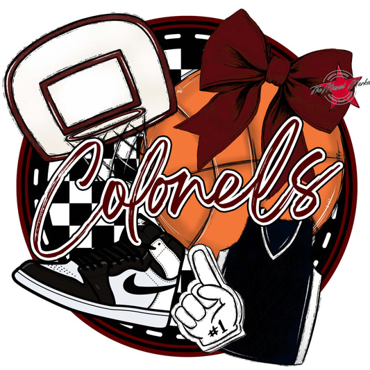 Colonels Circle Basketball Frame-Maroon