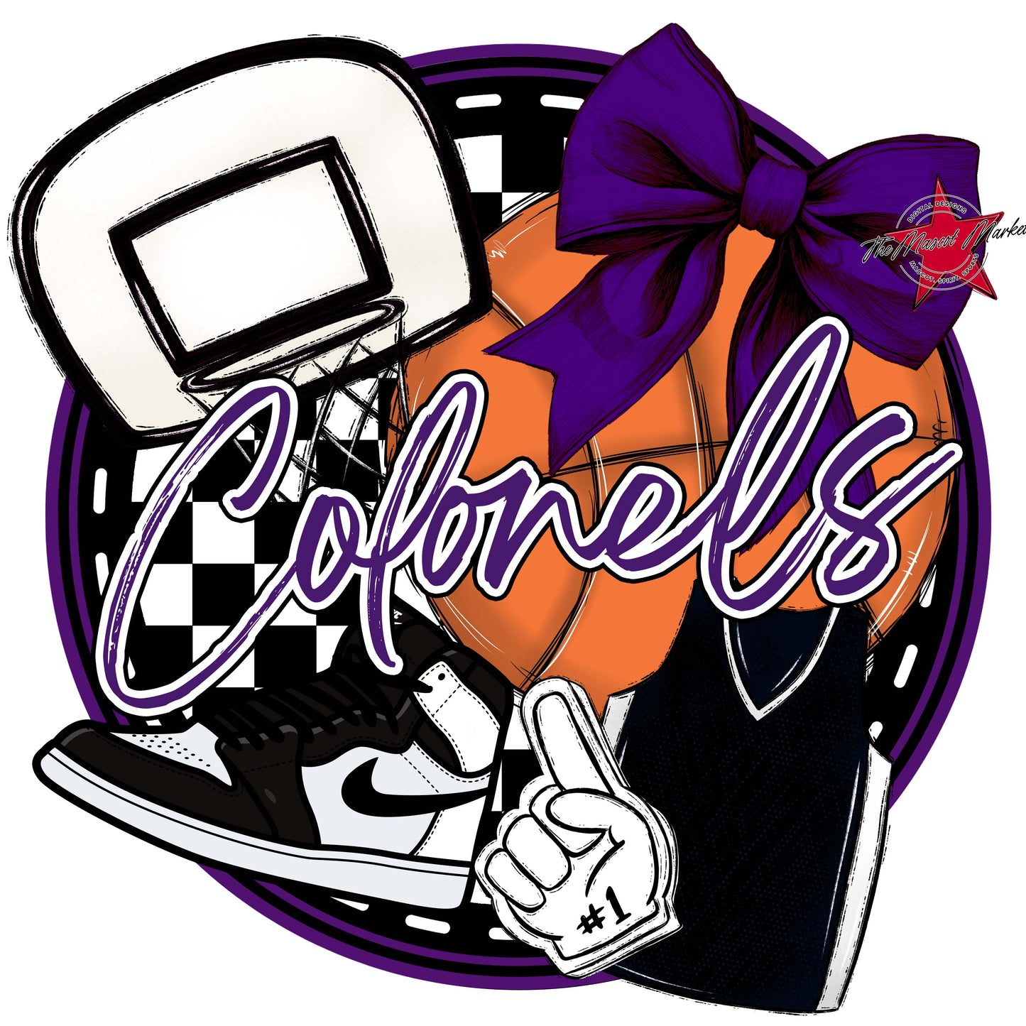 Colonels Circle Basketball Frame-Purple