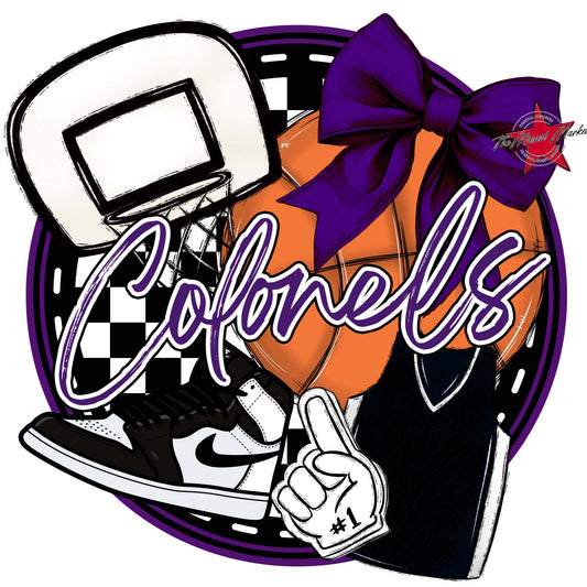 Colonels Circle Basketball Frame-Purple