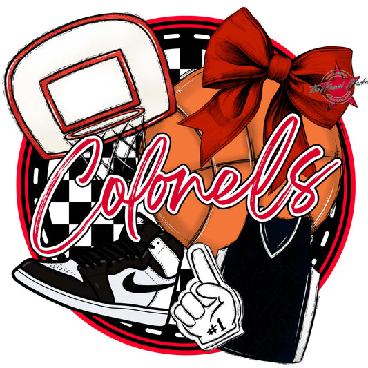 Colonels Circle Basketball Frame-Red