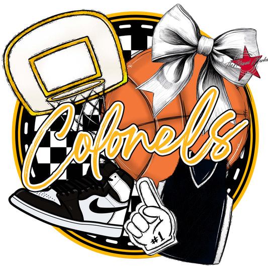 Colonels Circle Basketball Frame-Yellow
