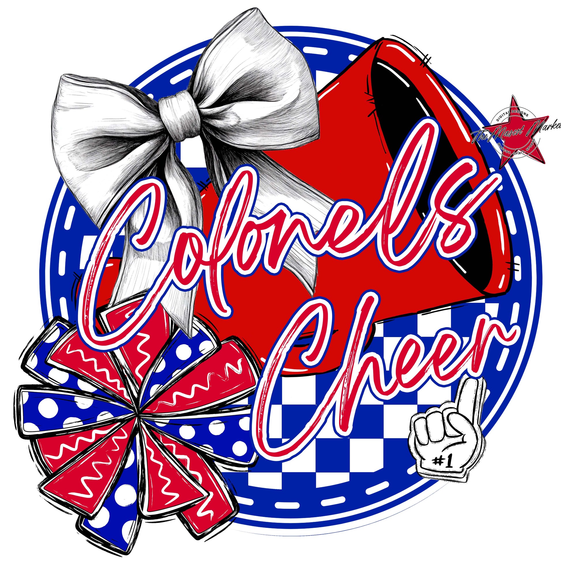 Colonels Circle Cheer Frame-Blue & Red