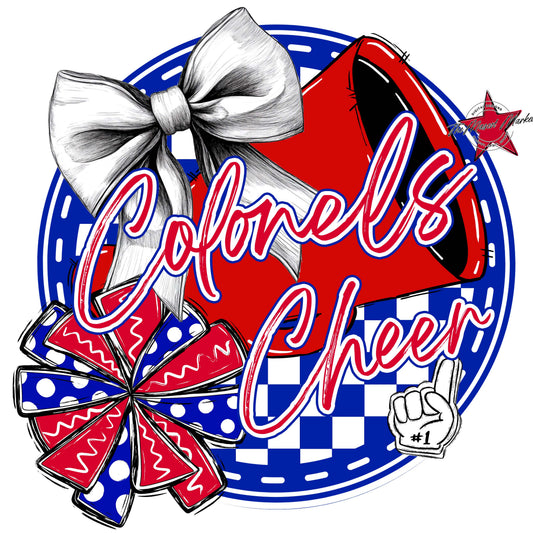 Colonels Circle Cheer Frame-Blue & Red