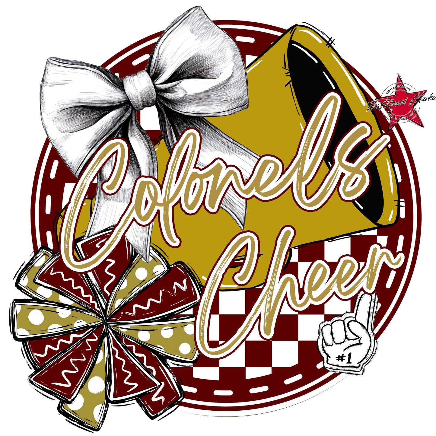 Colonels Circle Cheer Frame-Maroon & Gold