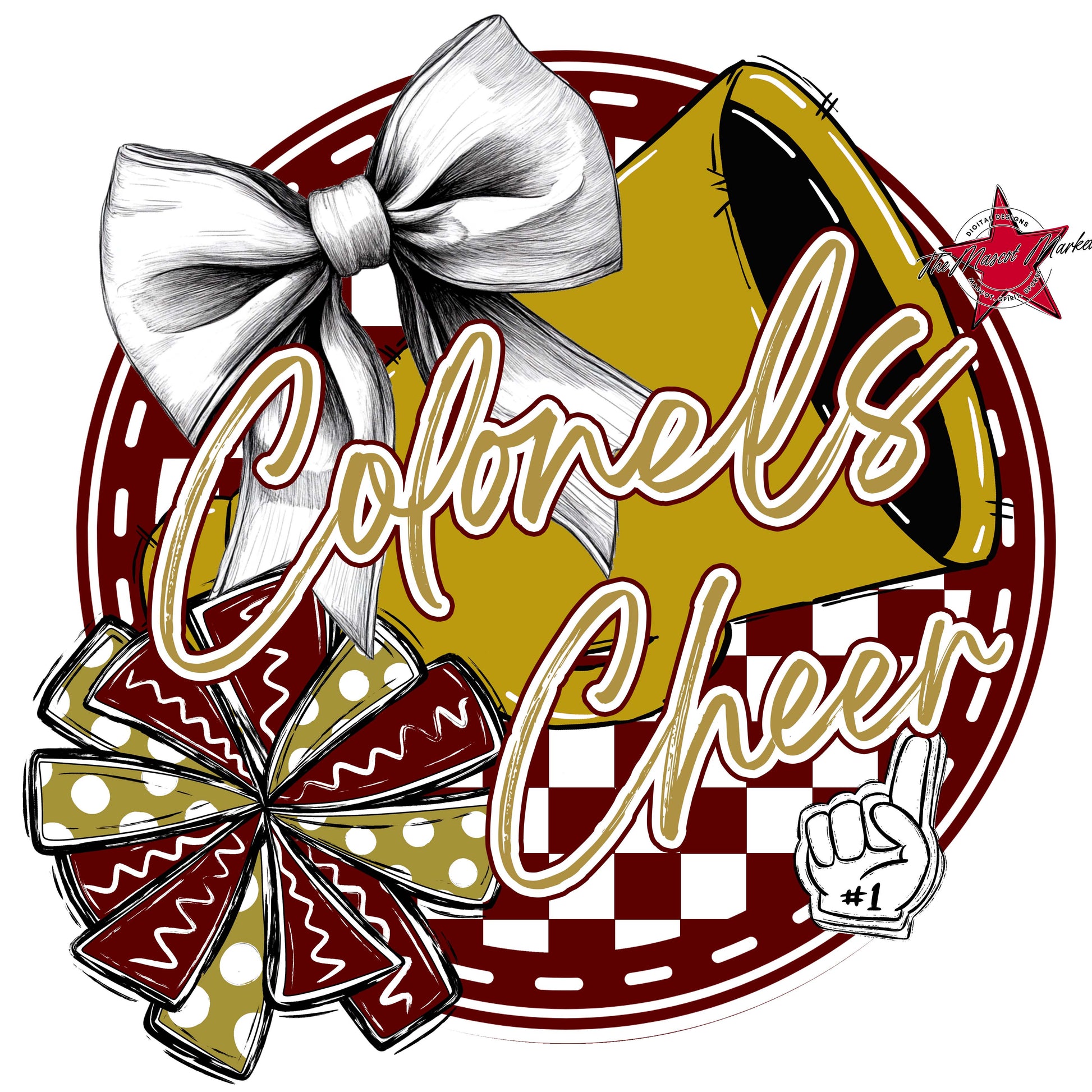 Colonels Circle Cheer Frame-Maroon & Gold