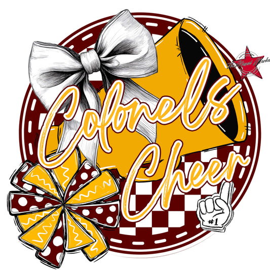Colonels Circle Cheer Frame-Maroon & Yellow