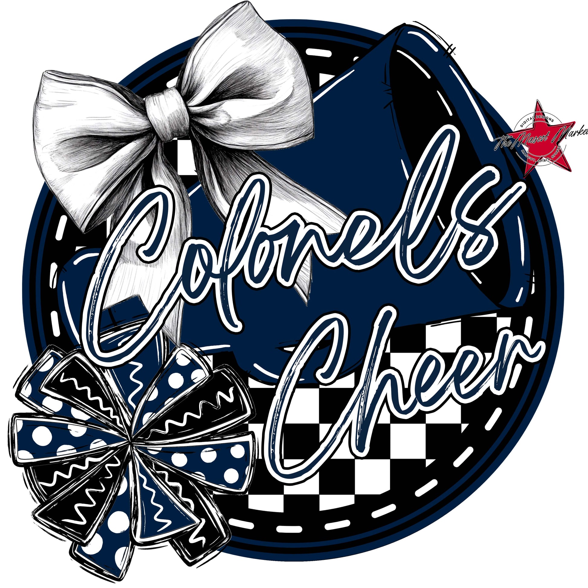 Colonels Circle Cheer Frame-Navy