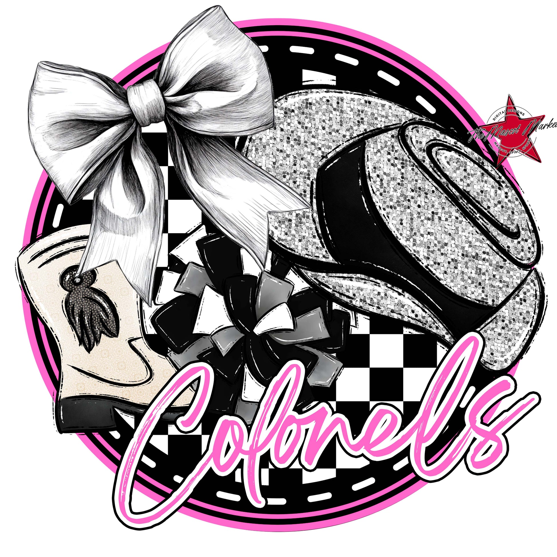 Colonels Circle Drillteam Frame-Baby Pink
