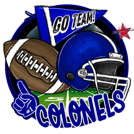 Colonels Circle Football Frame-Blue