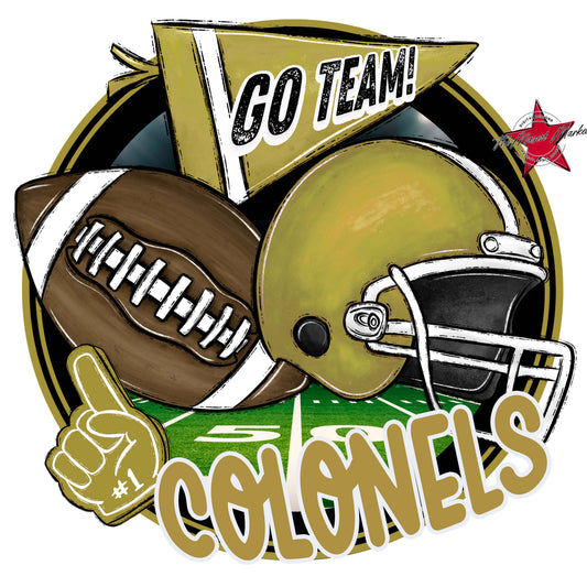 Colonels Circle Football Frame-Gold