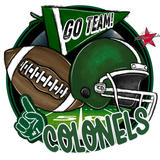 Colonels Circle Football Frame-Green