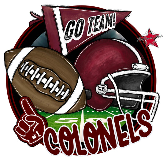 Colonels Circle Football Frame-Maroon