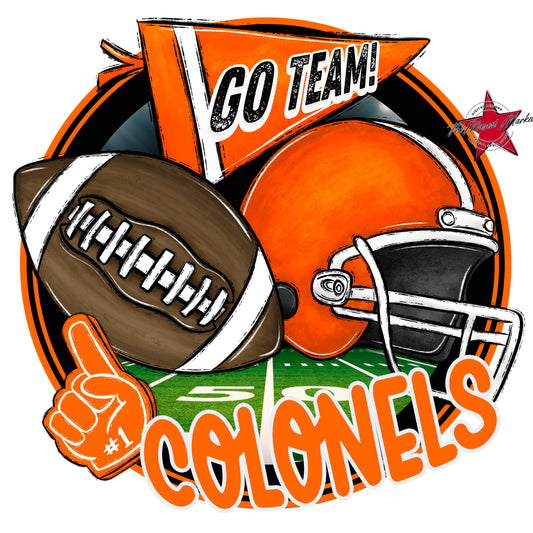 Colonels Circle Football Frame-Orange