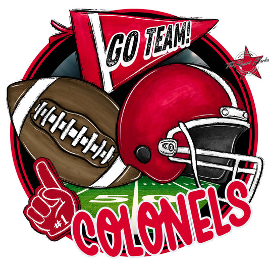 Colonels Circle Football Frame-Red