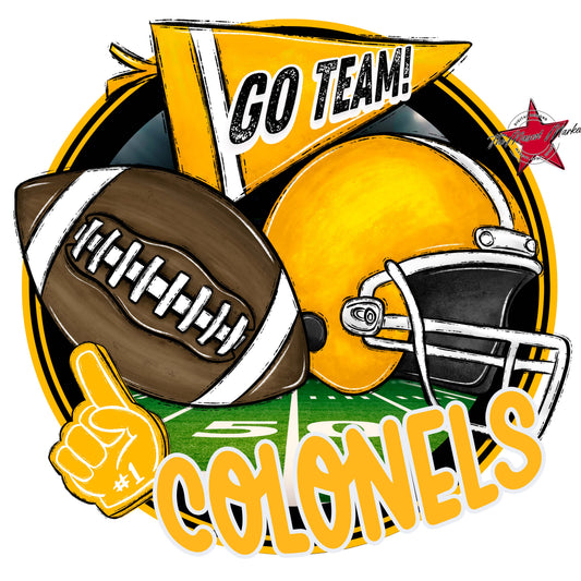 Colonels Circle Football Frame-Yellow