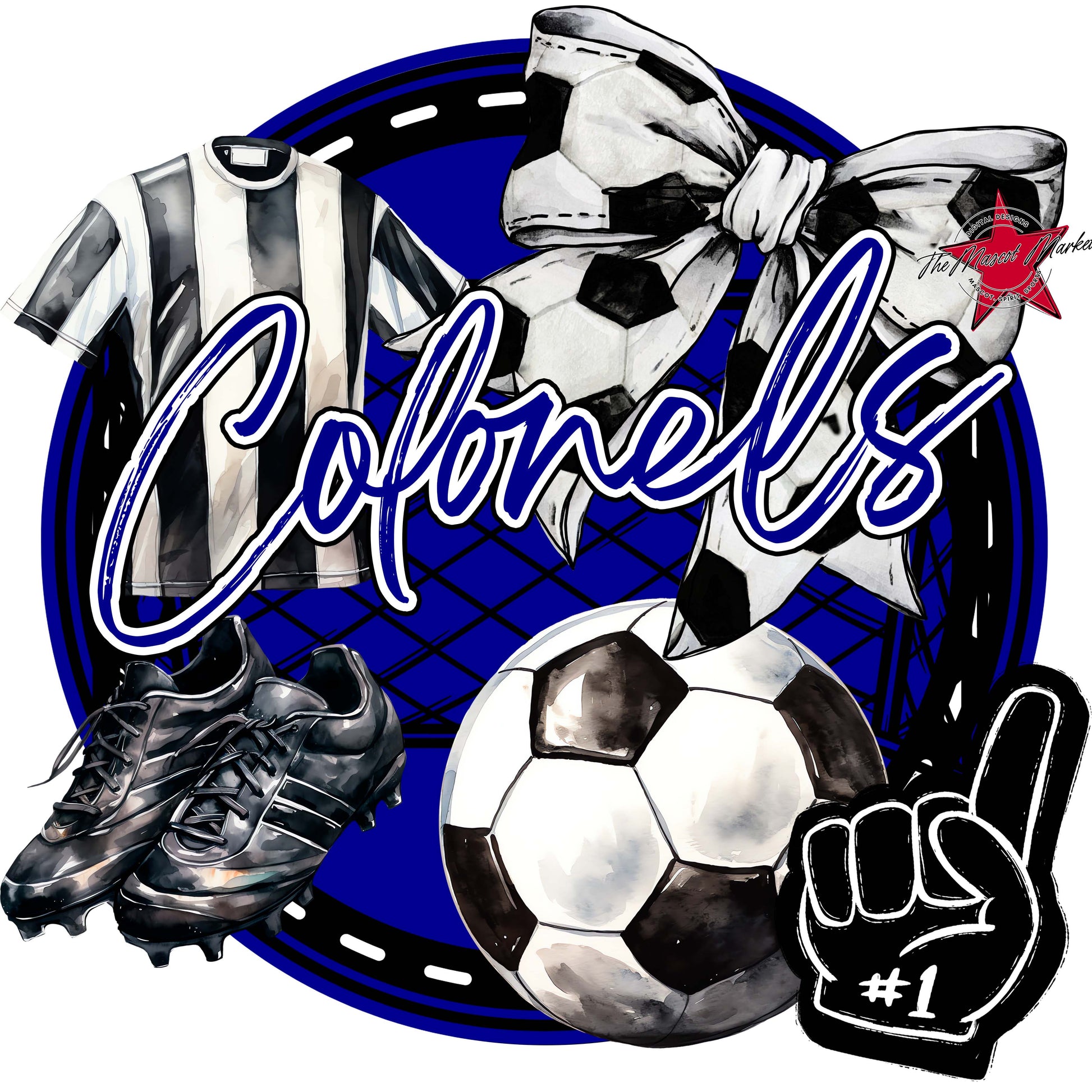 Colonels Circle Soccer Frame-Blue