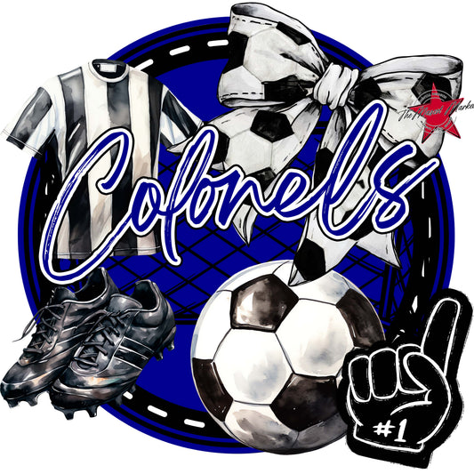 Colonels Circle Soccer Frame-Blue