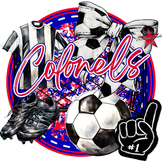 Colonels Circle Soccer Frame-Blue & Red