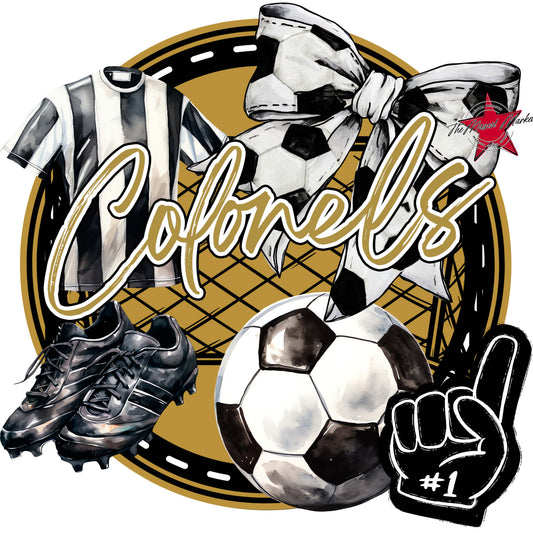 Colonels Circle Soccer Frame-Gold