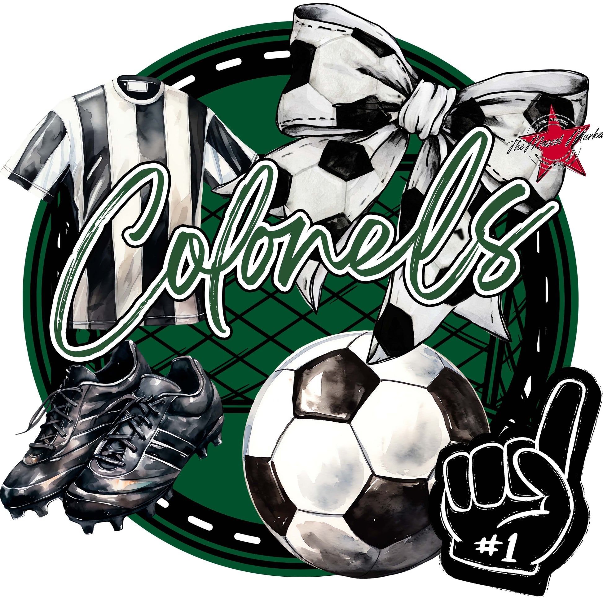 Colonels Circle Soccer Frame-Green