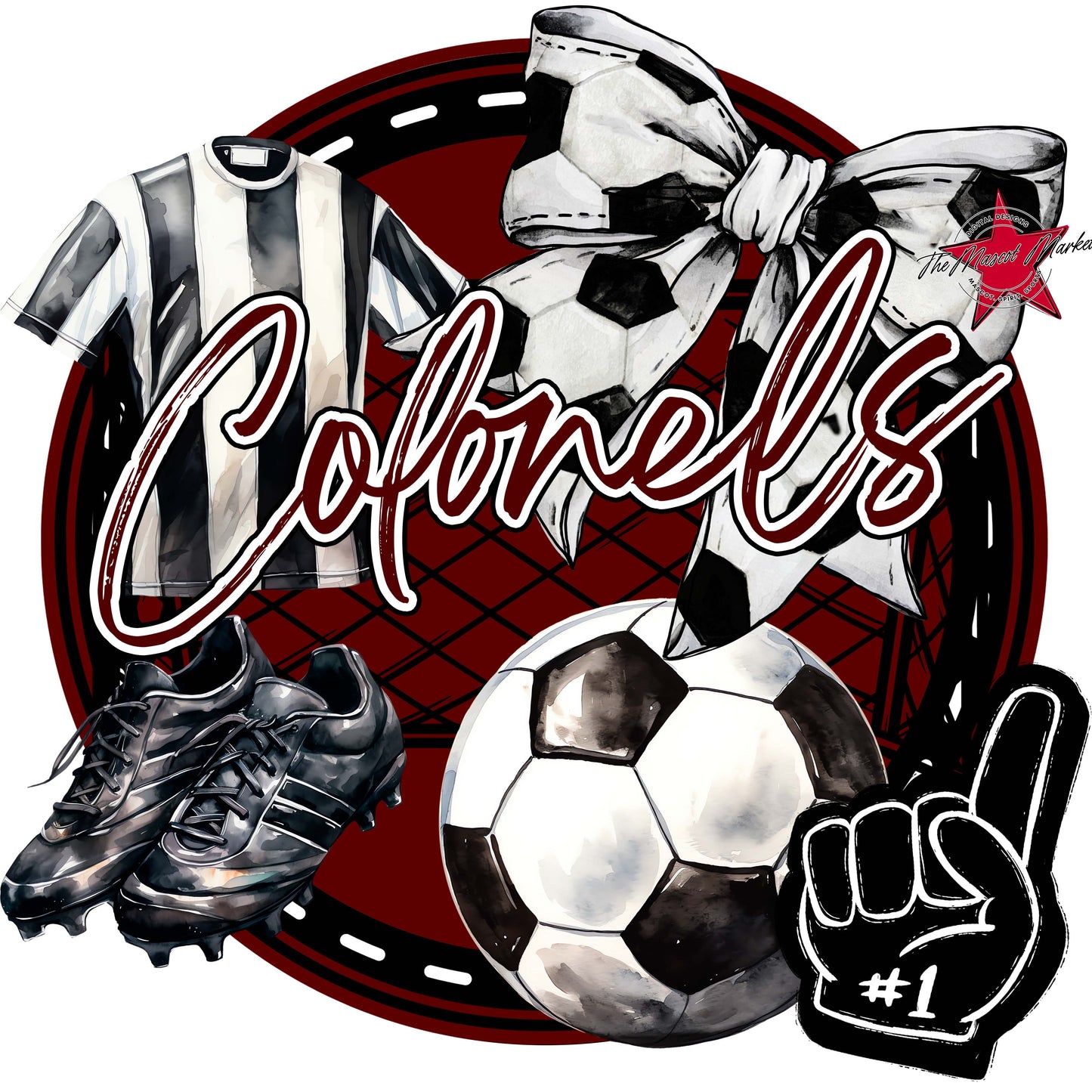 Colonels Circle Soccer Frame-Maroon