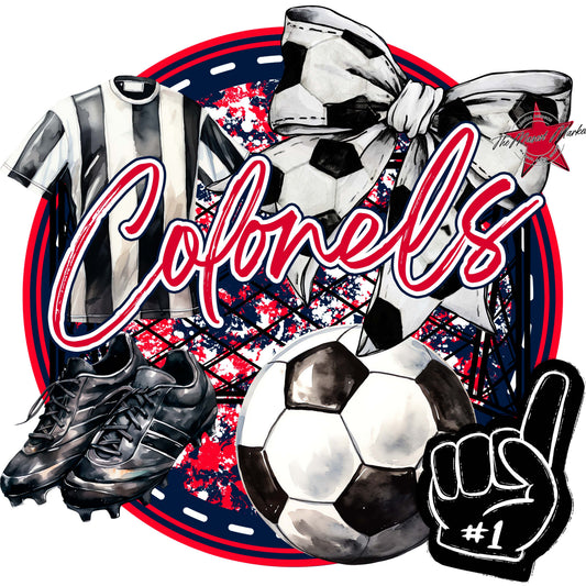 Colonels Circle Soccer Frame-Navy & Red