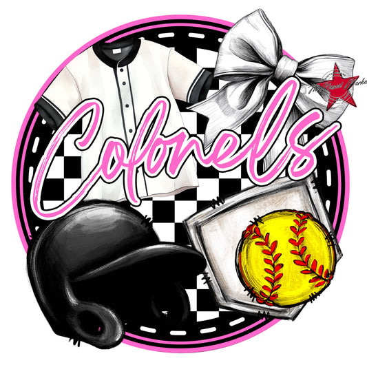 Colonels Circle Softball Frame-Baby Pink