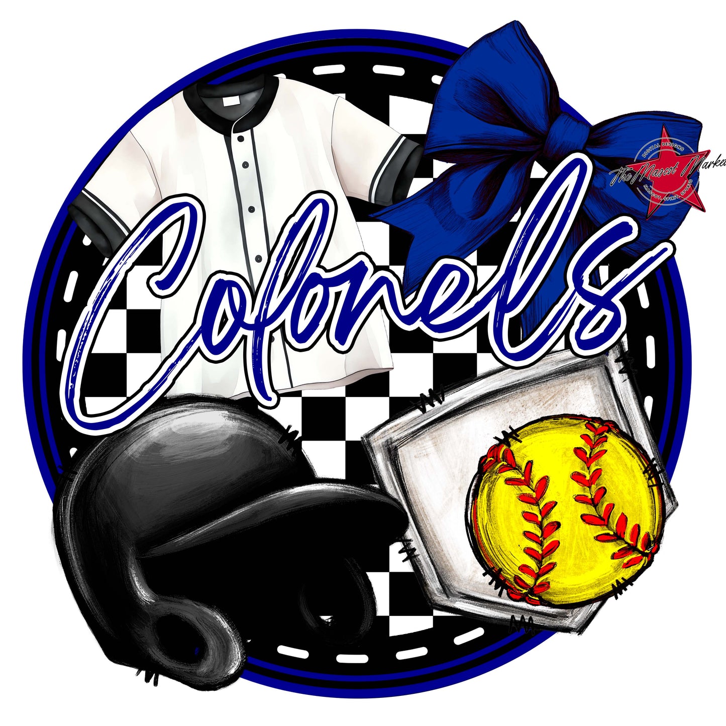 Colonels Circle Softball Frame-Blue