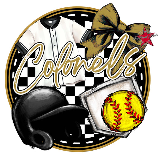 Colonels Circle Softball Frame-Gold