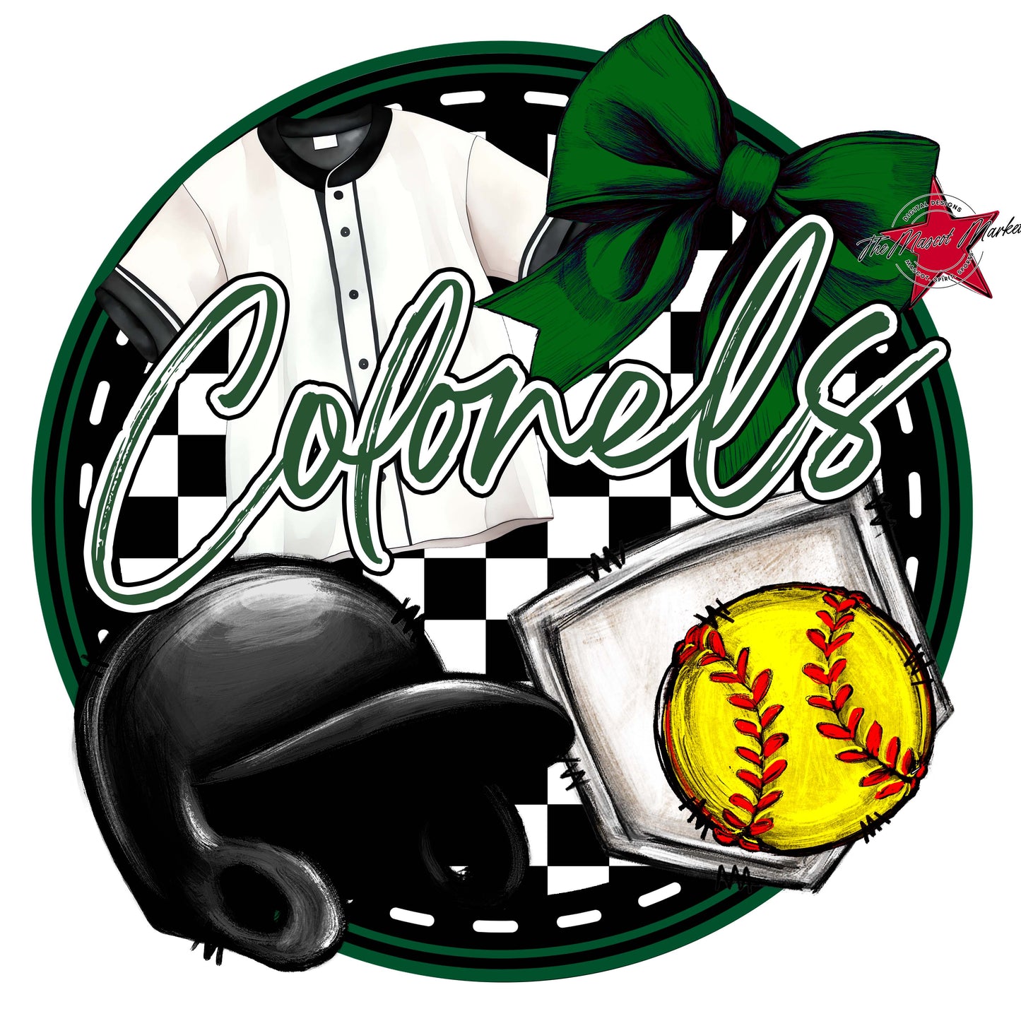 Colonels Circle Softball Frame-Green