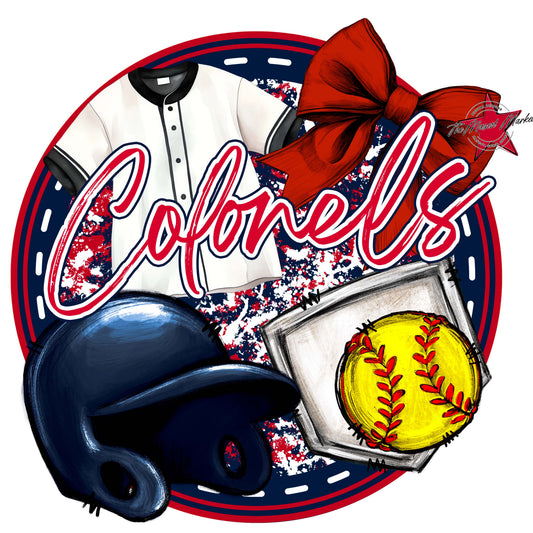 Colonels Circle Softball Frame-Navy & Red