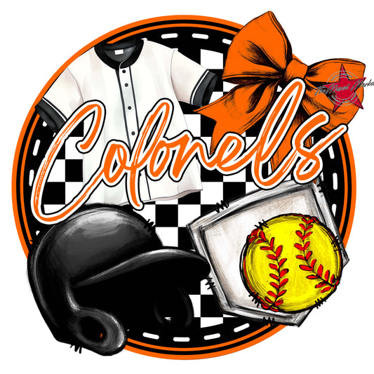 Colonels Circle Softball Frame-Orange