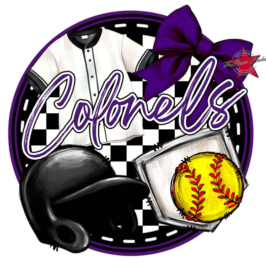 Colonels Circle Softball Frame-Purple