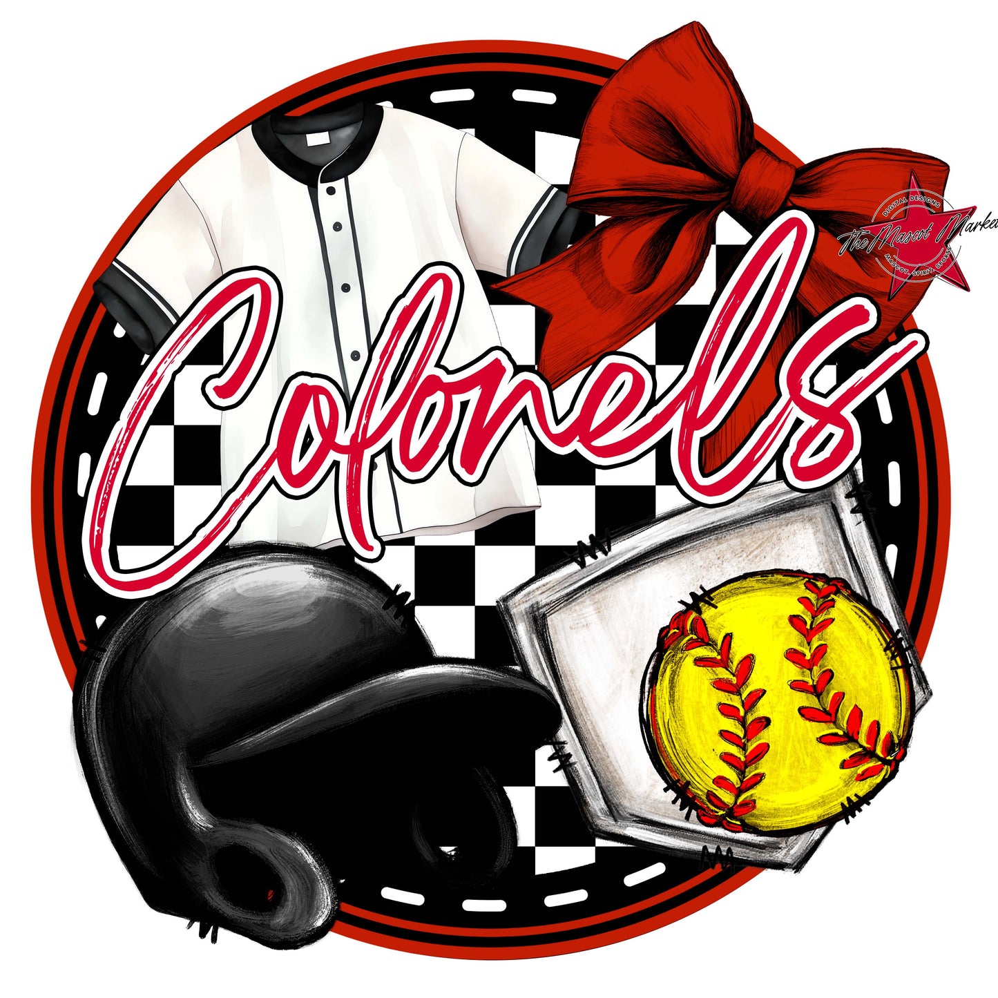 Colonels Circle Softball Frame-Red