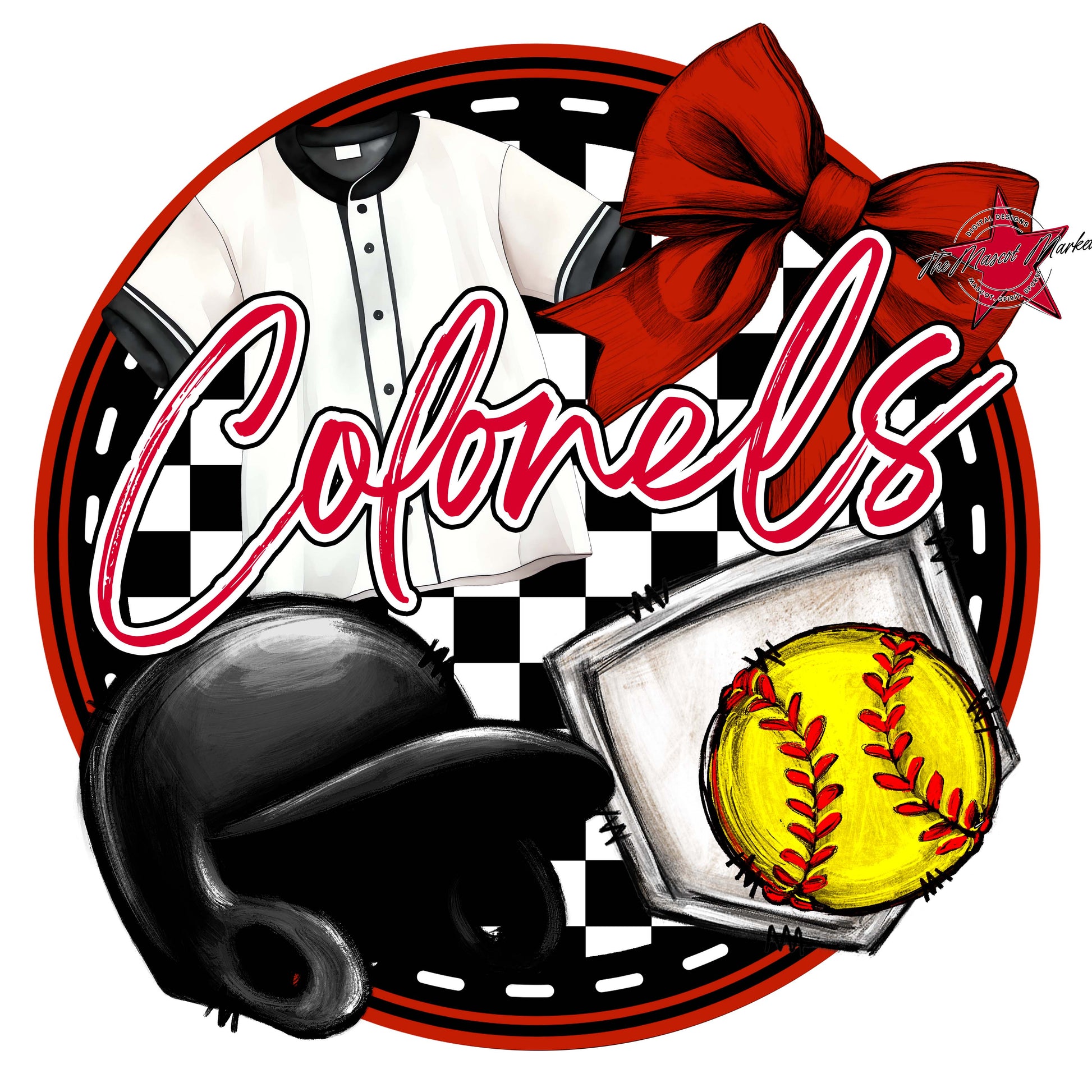 Colonels Circle Softball Frame-Red