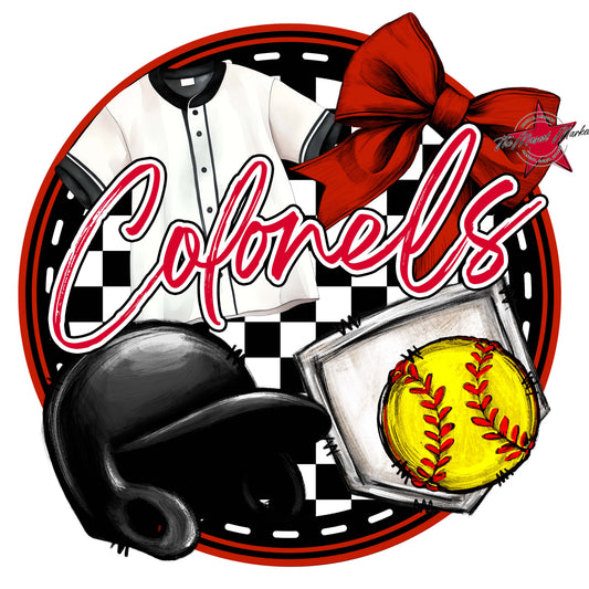 Colonels Circle Softball Frame-Red