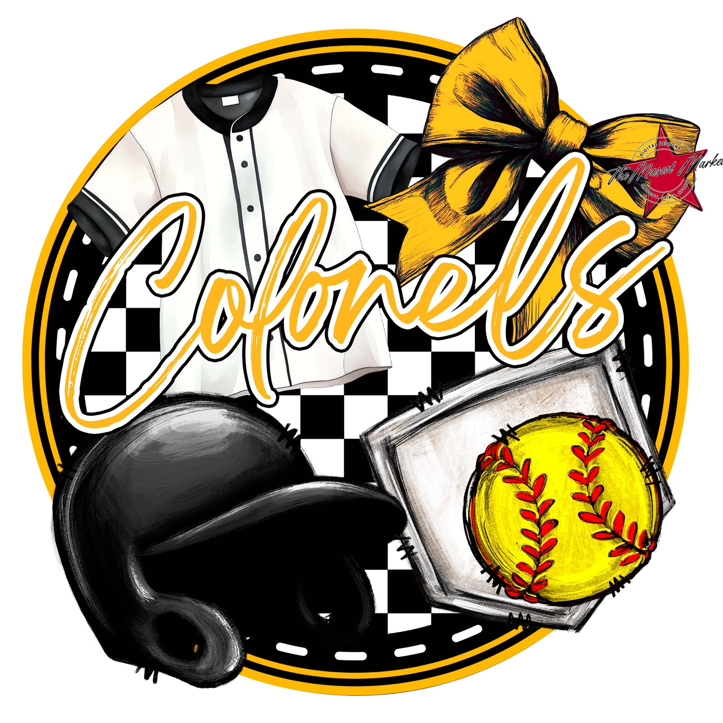 Colonels Circle Softball Frame-Yellow