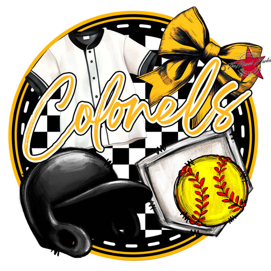 Colonels Circle Softball Frame-Yellow
