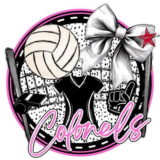 Colonels Circle Volleyball Frame-Baby Pink