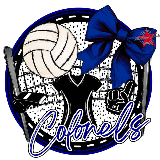 Colonels Circle Volleyball Frame-Blue