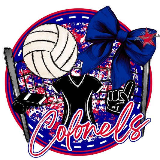Colonels Circle Volleyball Frame-Blue & Red