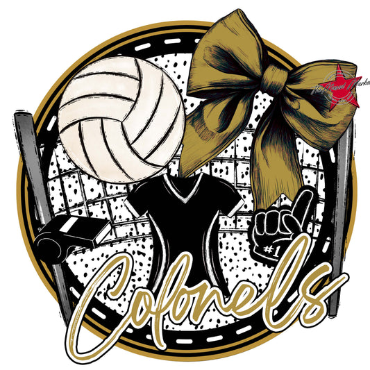 Colonels Circle Volleyball Frame-Gold