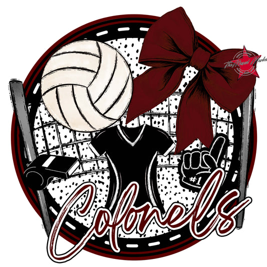 Colonels Circle Volleyball Frame-Maroon