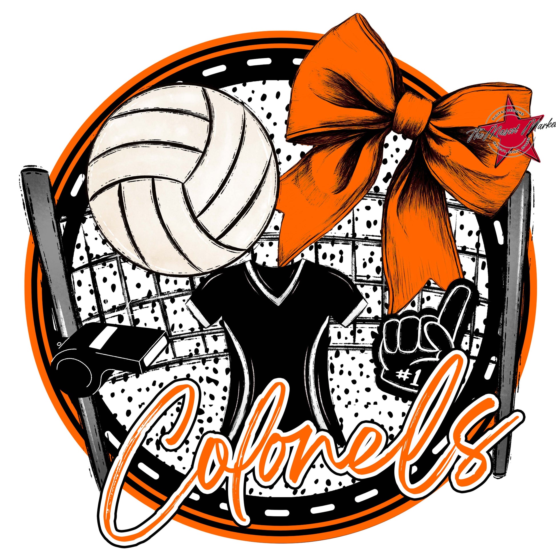 Colonels Circle Volleyball Frame-Orange