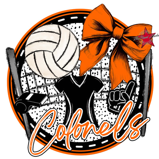 Colonels Circle Volleyball Frame-Orange