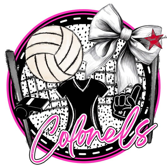 Colonels Circle Volleyball Frame-Pink